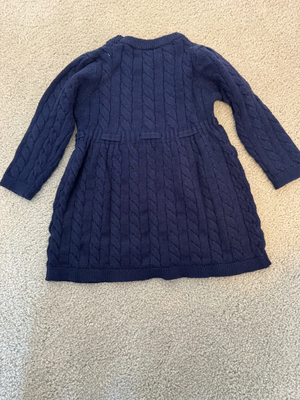 Gymboree Navy Cable-Knit Bow-Accent Sweater